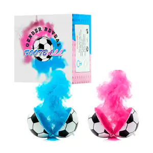 Balón pequeño de fútbol con polvo de color para revelación de género