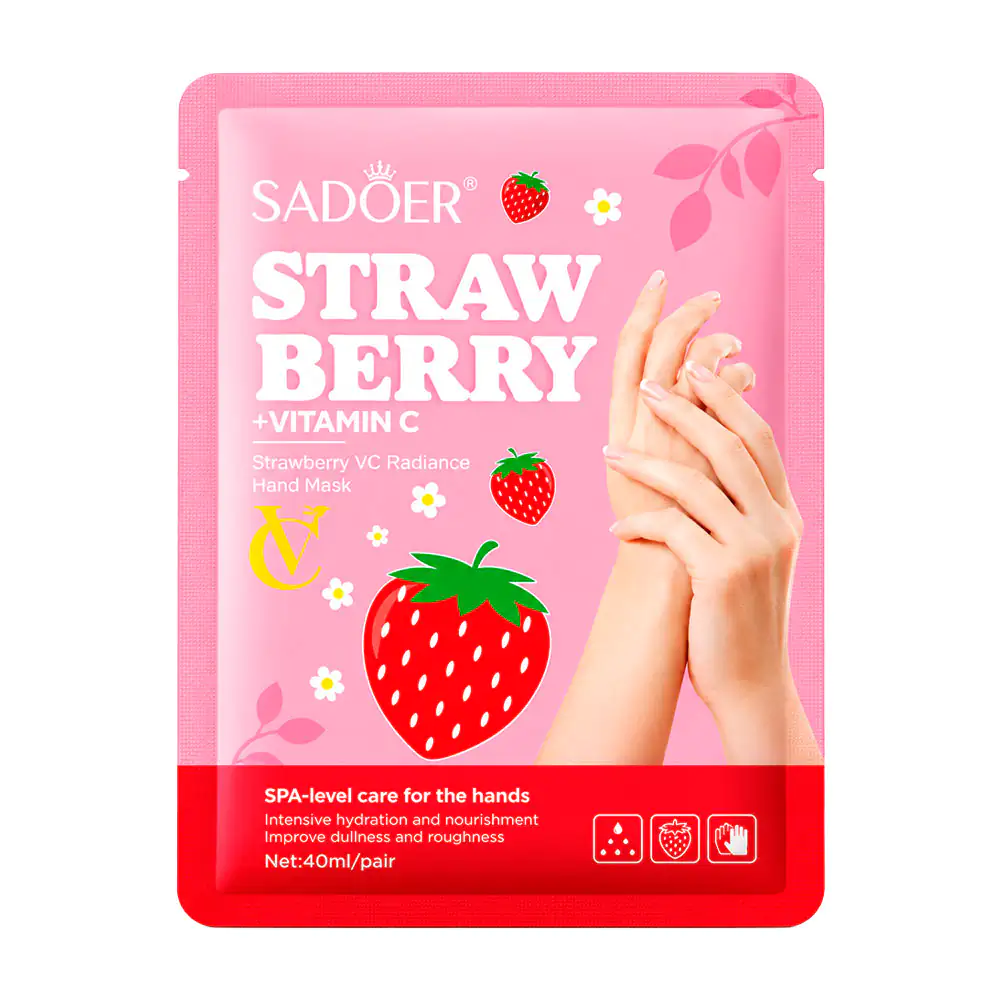 Mascarilla hidratante para manos sadoer 40ml con extracto de fresa y vitamina c / sd25037