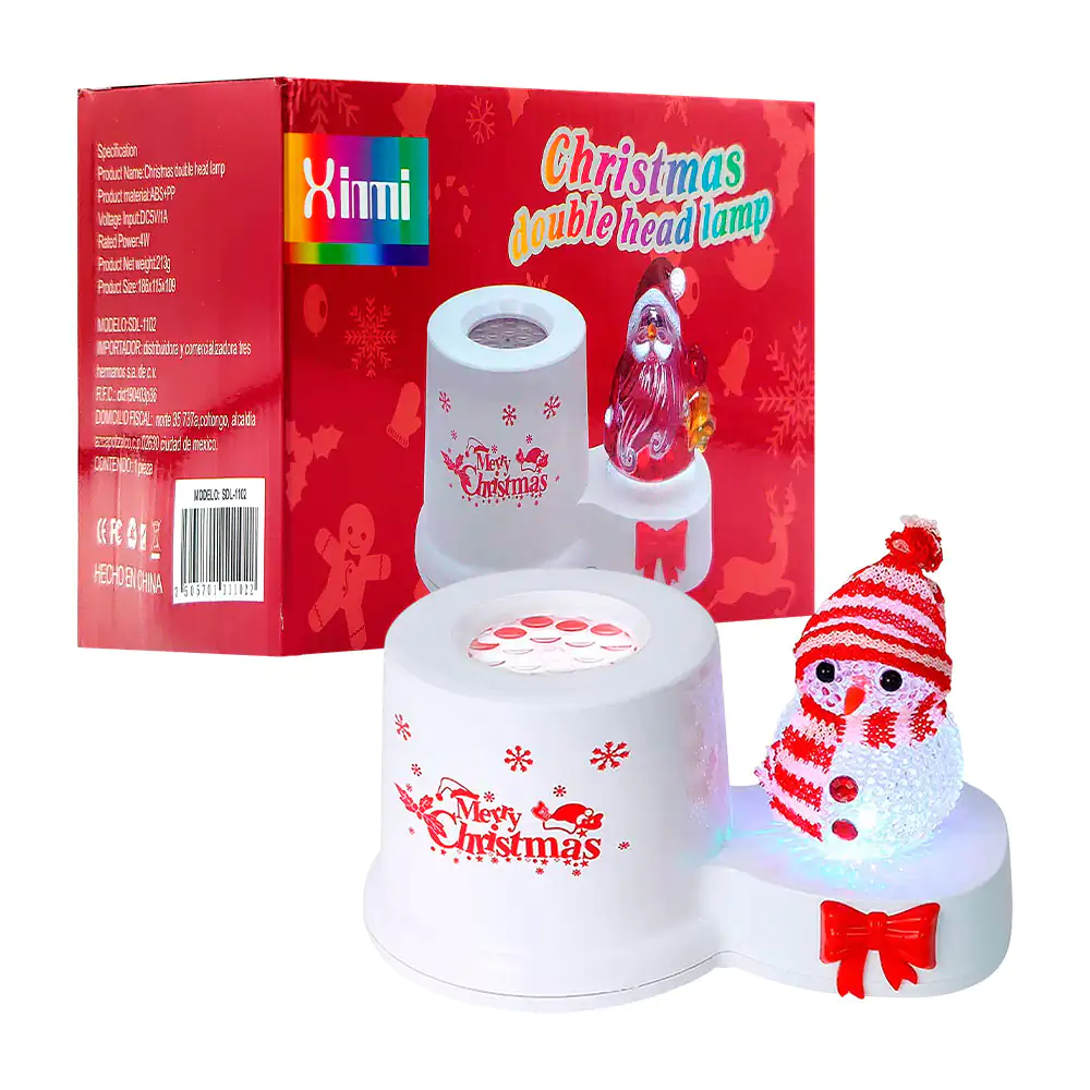 Lámpara led decorativa con diseño navideño y proyector giratorio de luz rgb, variedad de modelos / christmas double head lamp