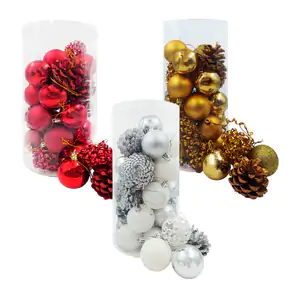 Paquete con 30 esferas redondas 5cm, matte, diseño, con brillantina, …