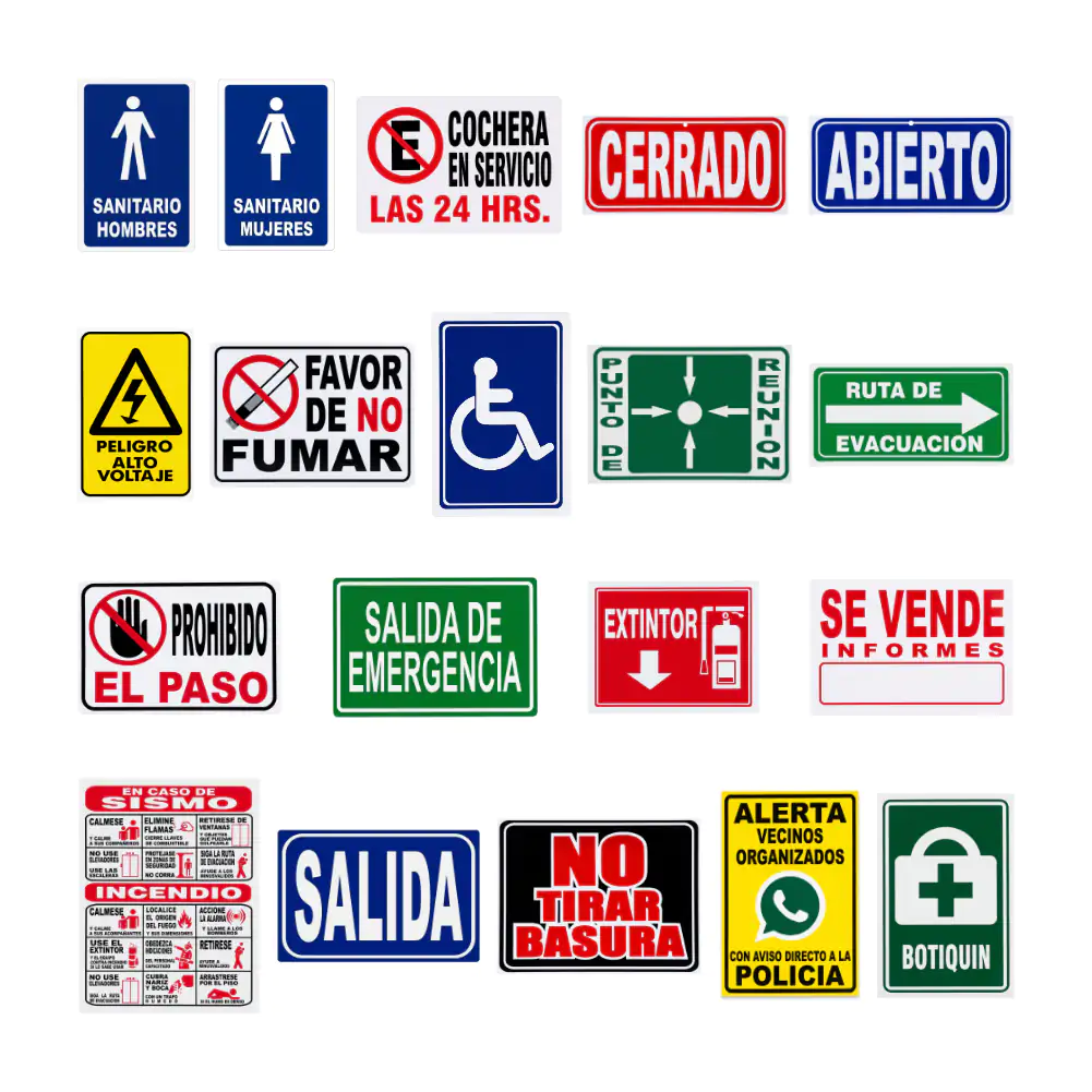 1pza señalética de para el hogar o negocio, variedad de modelos y tam…