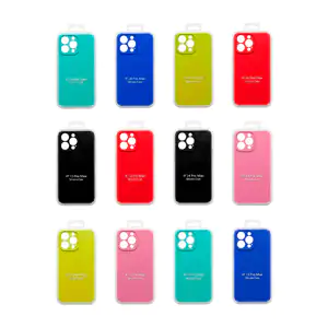 1pza Funda de silicon lisa compatible para iphone, variedad de colore…