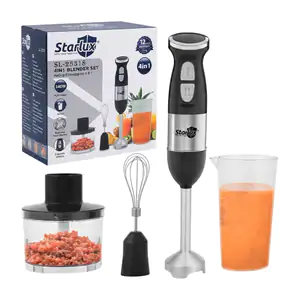 Paquete con juego de licuadora de mano starlux con cabezas intercambi…