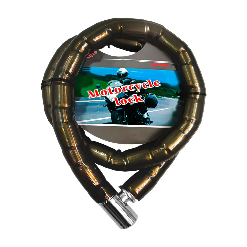 Candado profesional para moto o bicicleta con textura y juego de 3 llaves, 22x1000mm