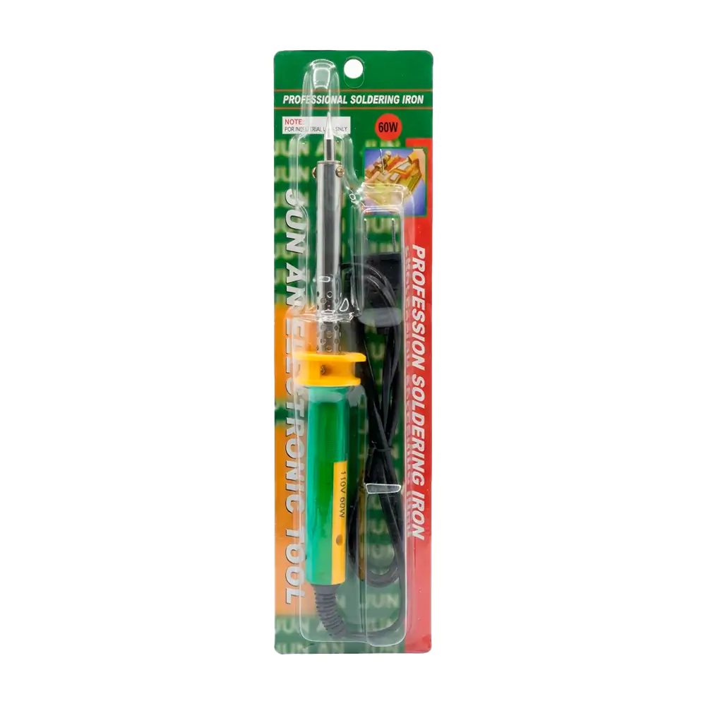 Blíster con cautín eléctrico tipo lápiz en color liso, 60w