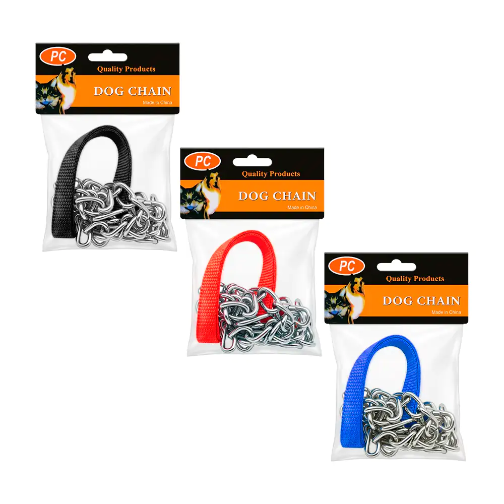 Correa de cadena dog chain para mascota, 1.20m x 4mm, variedad de colores