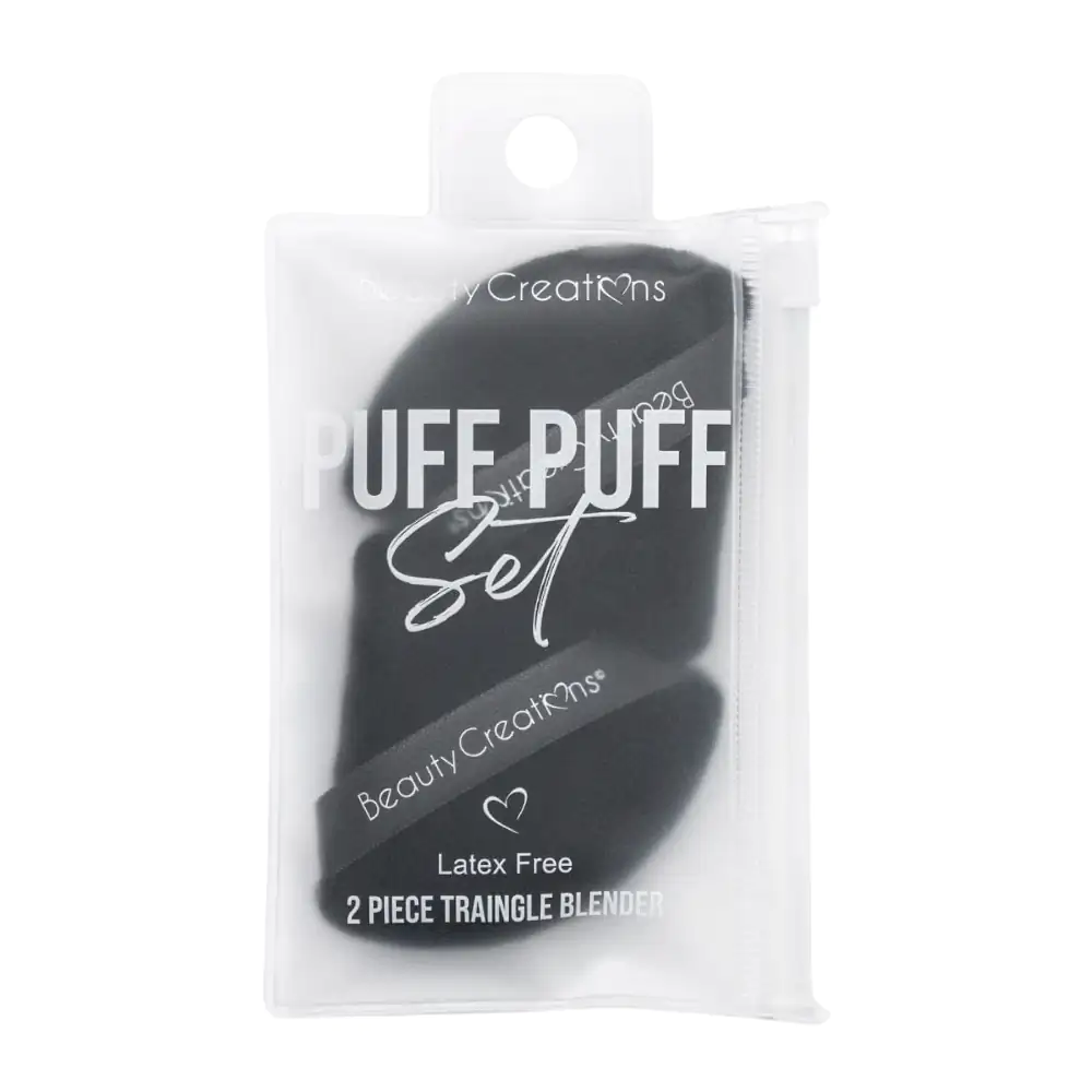 Set de dos puff puff beauty creations, en forma triangular, color neg…