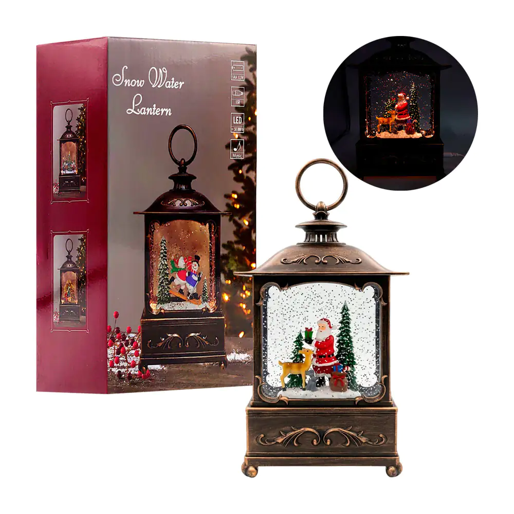 Adorno navideño musical vintage en forma de lámpara rectangular 23cm …