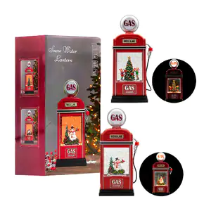Adorno navideño musical vintage en forma de bomba de gasolina 28cm co…