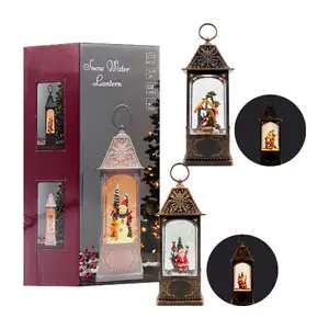 Adorno navideño musical vintage en forma de lámpara rectangular 29cm …