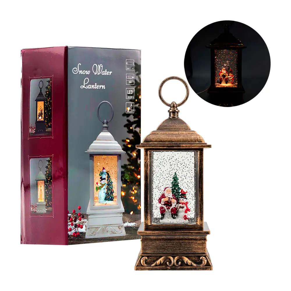 Adorno navideño lámpara candelabro 23cm, músical con luz y figura enc…