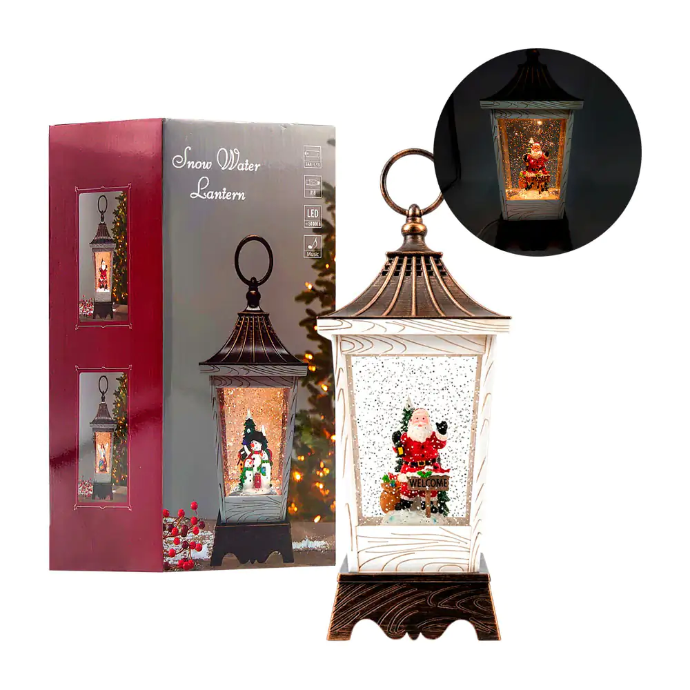 Adorno navideño musical vintage en forma de candelabro 27cm con luz y…