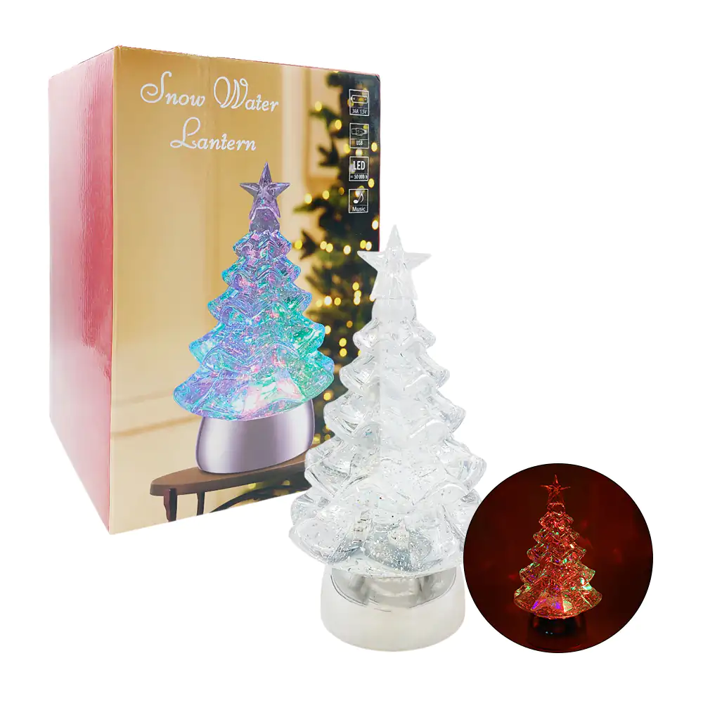 Figura musical árbol de navidad holográfico 3d 25cm con diseño realis…