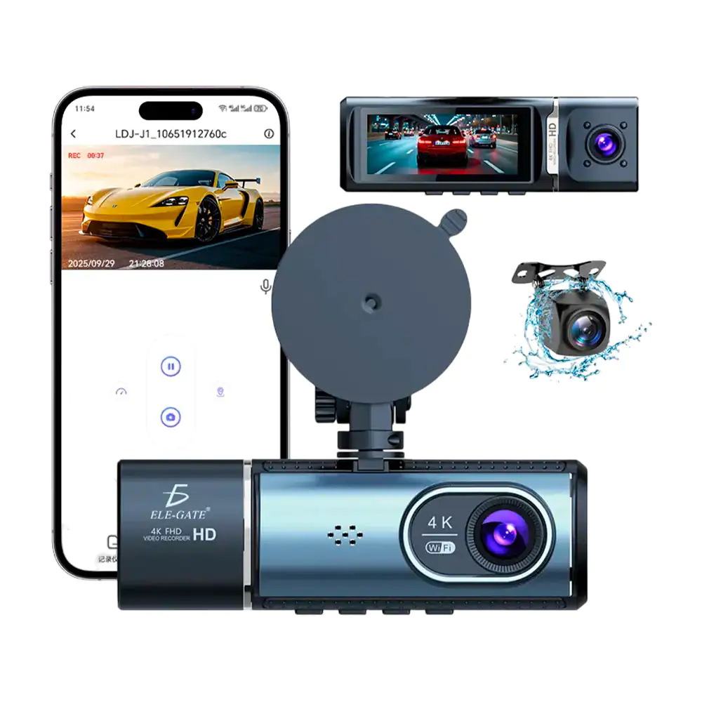Cámara interior wifi para carro con 3 canales y calidad frontal 4k, i…