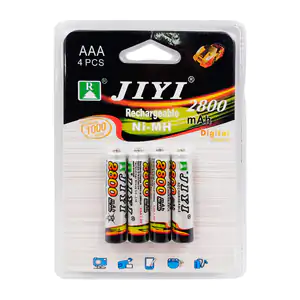 Blíster 4 pilas alcalinas aaa jiyi recargables, 6800mah / zm23-1079