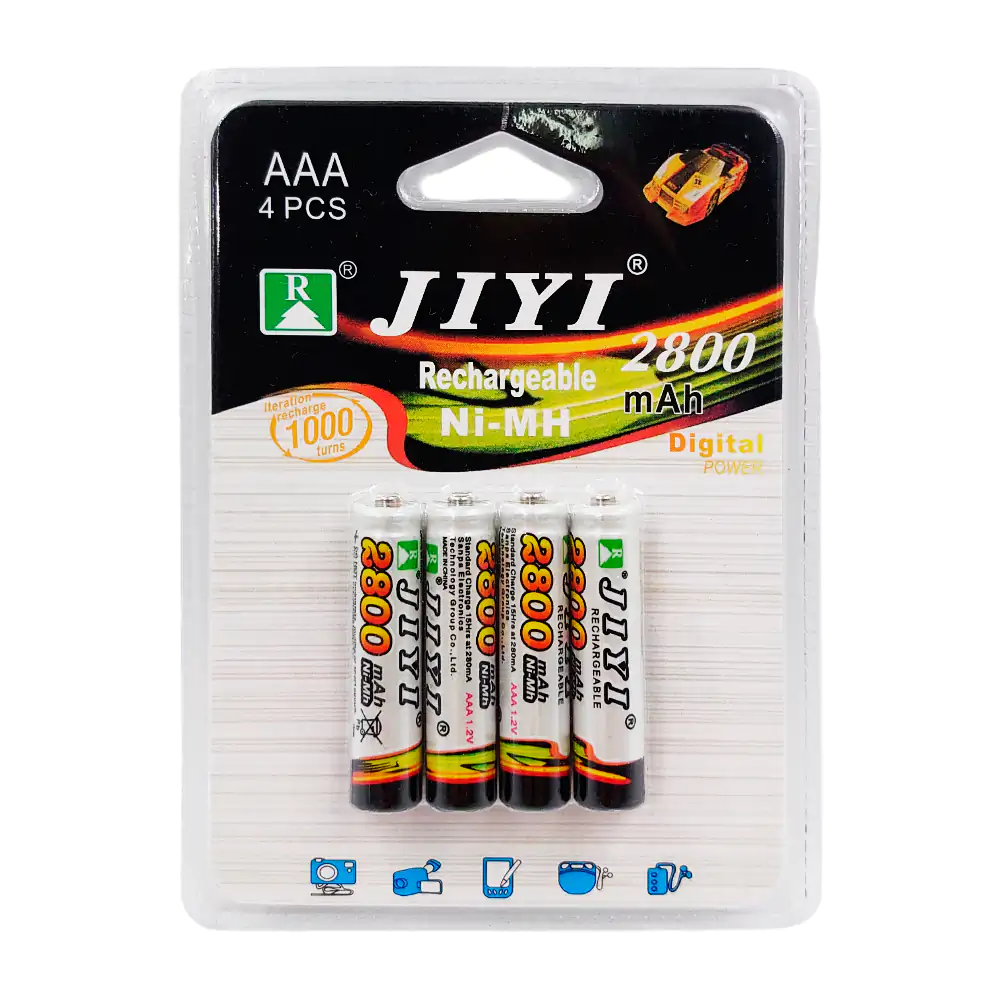 Blíster 4 pilas alcalinas aaa jiyi recargables, 6800mah / zm23-1079