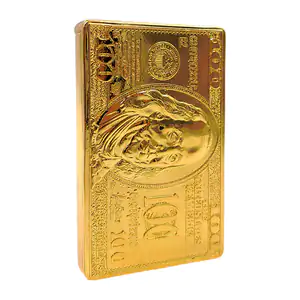 1pza Encendedor de gas recargable con diseño dorado en forma de dólar…