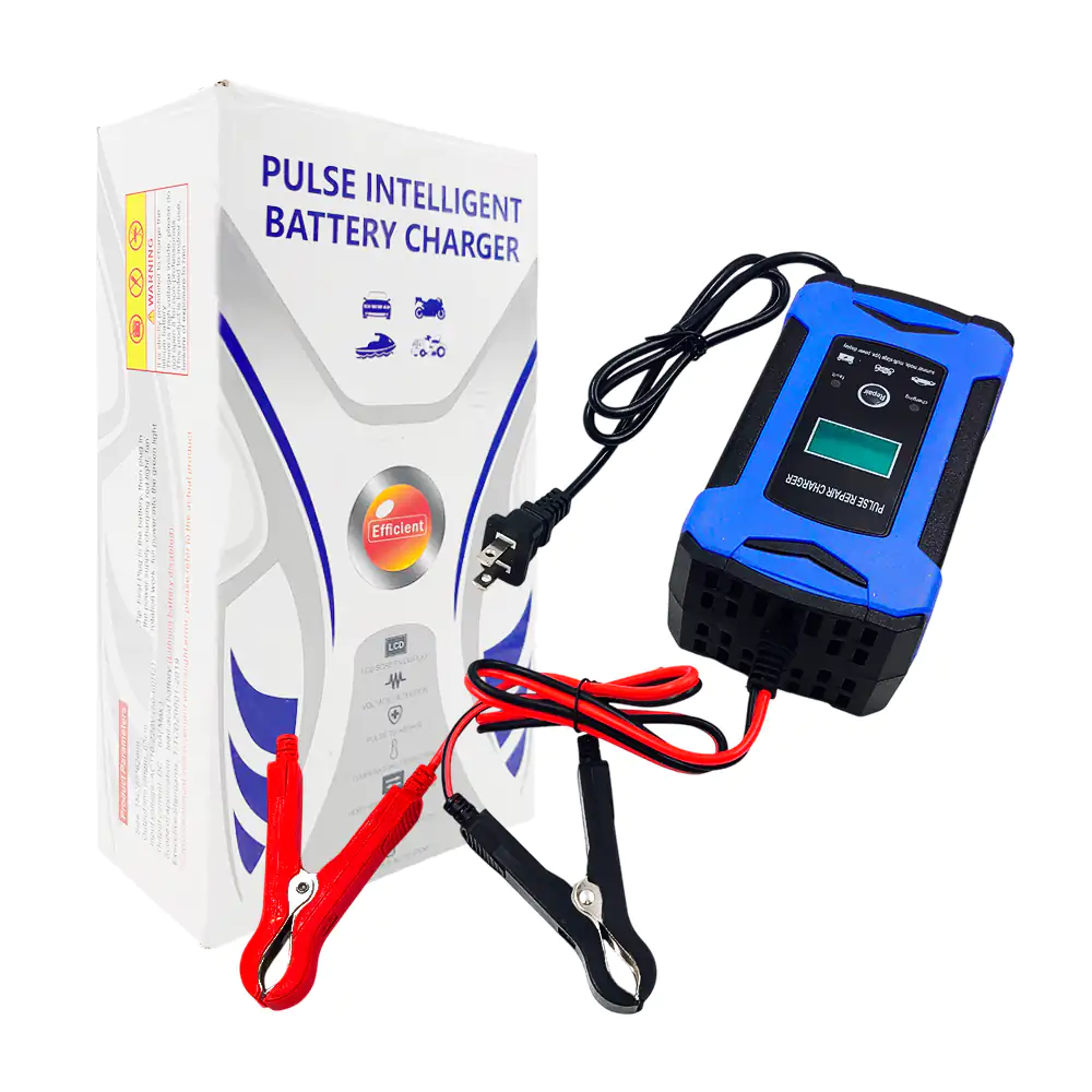 Cargador inteligente 12v para baterías de vehículos con pantalla digital indicadora / zm24-2017
