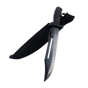Cuchillo táctico de supervivencia o campismo con cacha de plastico ne…