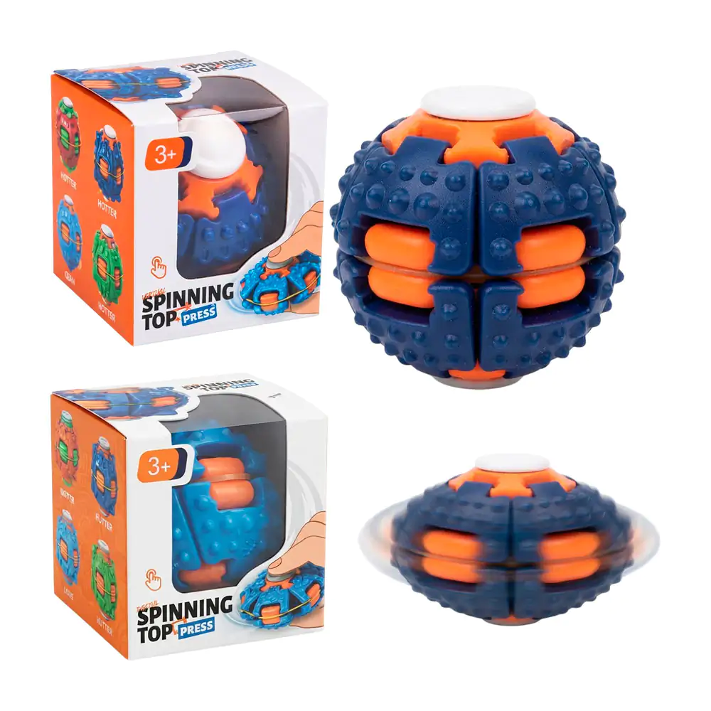 1Pza spinner top press en forma de pelota plegable de plástico, variedad de colores / zy-ky777a