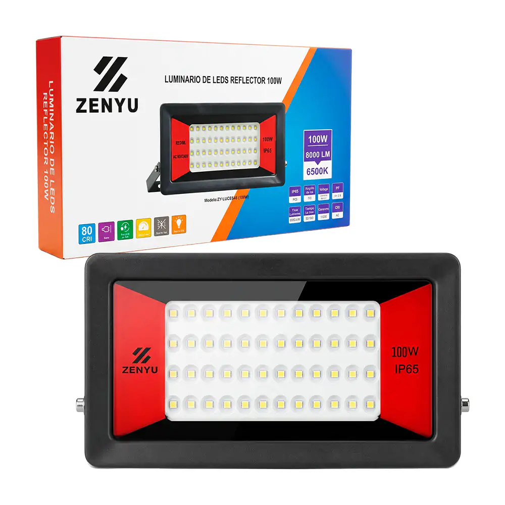 Reflector rectangular zenyu de 100w para exterior ip65 / 8000lm