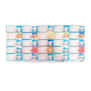1pza Planilla con 25 etiquetas escolares con estampado de cinnamoroll
