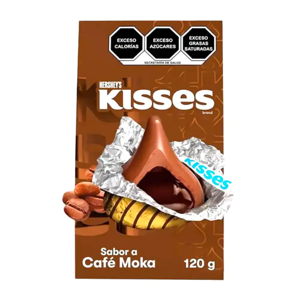 Caja kisses, chocolate con leche y relleno suave sabor a moka 120g / 546213