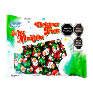 Bolsa con 500g de dulce navideños, dulce sabor chocolate y leche, hue…