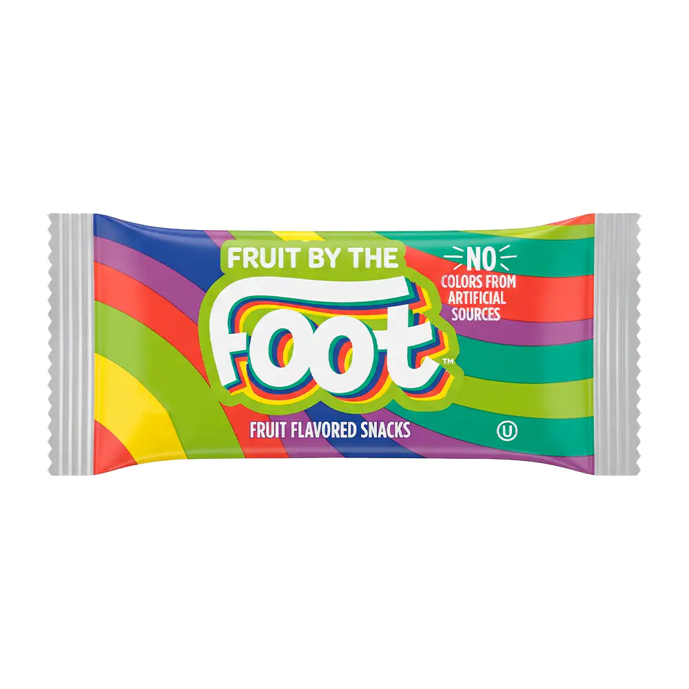 1pza Sobre con rollo de caramelo suave fruit by the foot son sabor frutal, 21.25g, variedad 