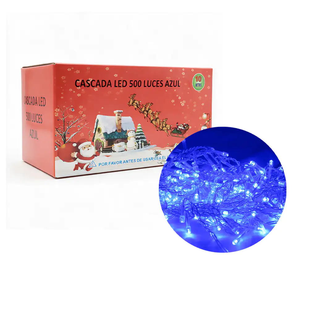 Serie cascada de cable transparente de 10m con 500 luces navideñas en…
