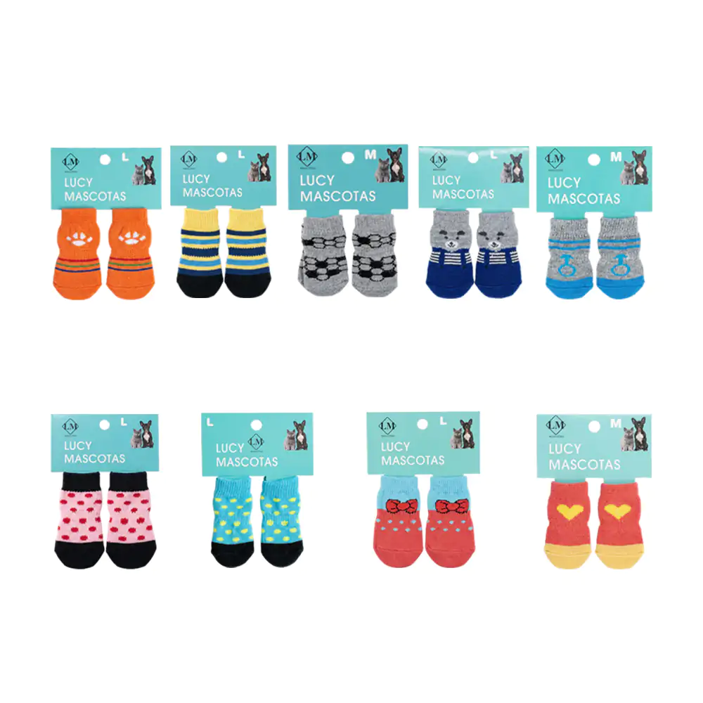 Paquete de 4 mini calcetines con goma antideslizante para mascotas, v…
