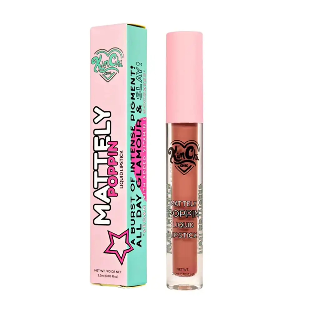 1pza labial líquido kimchi chic mattely poppin en tono bunny, 2.5ml / mpll14
