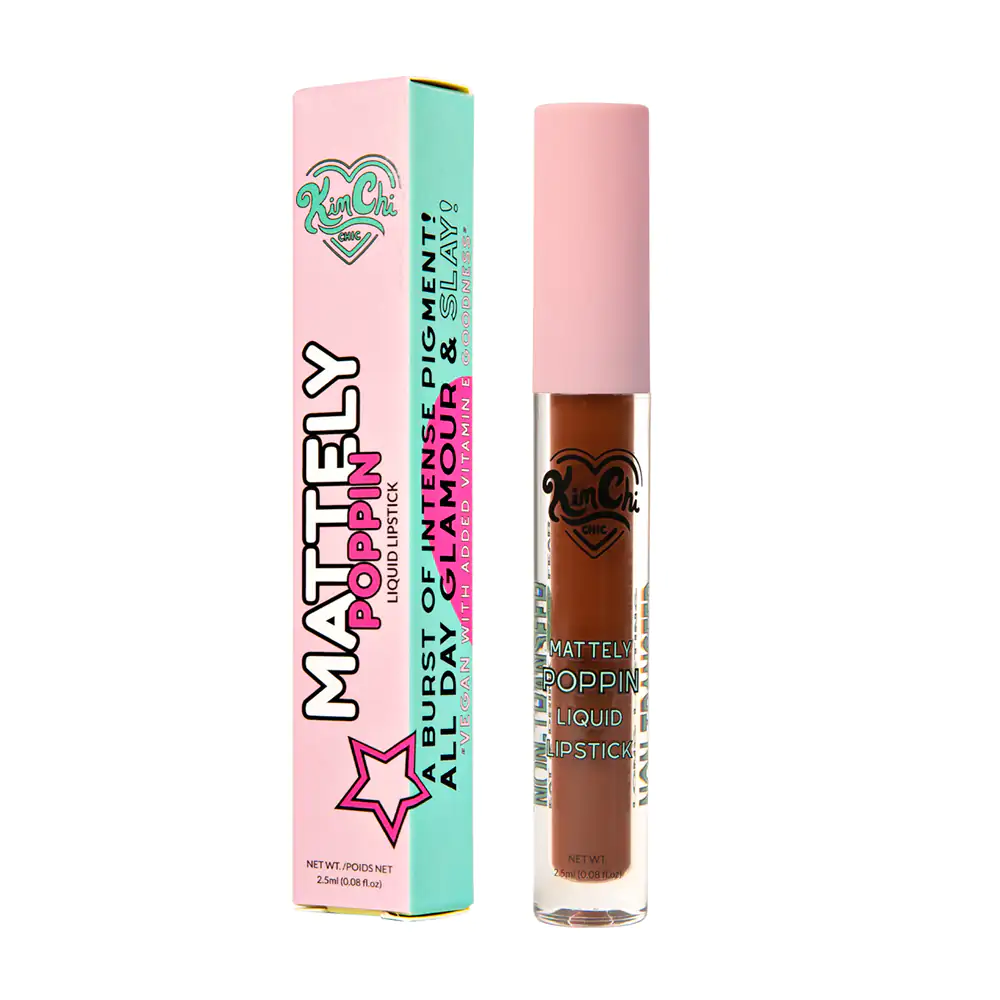 1pza labial líquido kimchi chic mattely poppin en tono song, 2.5ml / mpll16