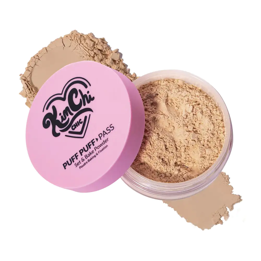 1pza polvo translúcido puff puff kimchi chic + esponja, tono peachy, 24g / ppp04