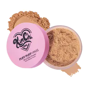 1pza polvo translúcido puff puff kimchi chic + esponja, tono suntan, …