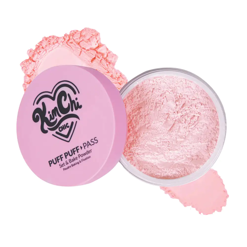 1pza polvo translúcido puff puff kimchi chic + esponja, tono pink, 24g / ppp09
