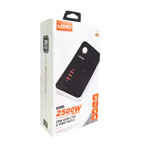 Multicontacto de extensión ldnio, 3 enchufes universales 38w, incluye…