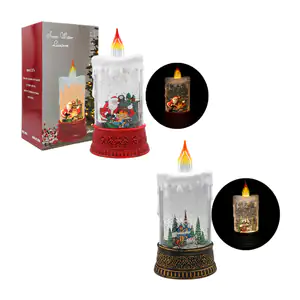 Adorno navideño musical vintage en forma de vela 25cm con luz y figur…