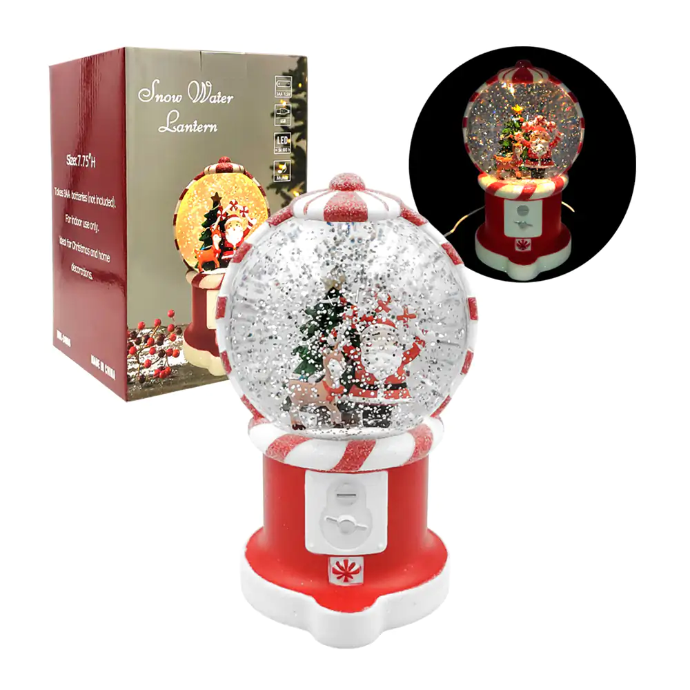 Adorno decorativo navideño musical en forma de maquina chiclera con f…