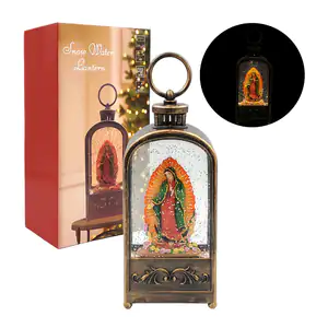Adorno musical con temática religiosa 22cm con luz y figuras encapsul…