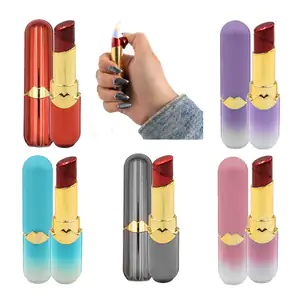 1pza Encendedor recargable con diseño de labial 9cm, variedad de colo…